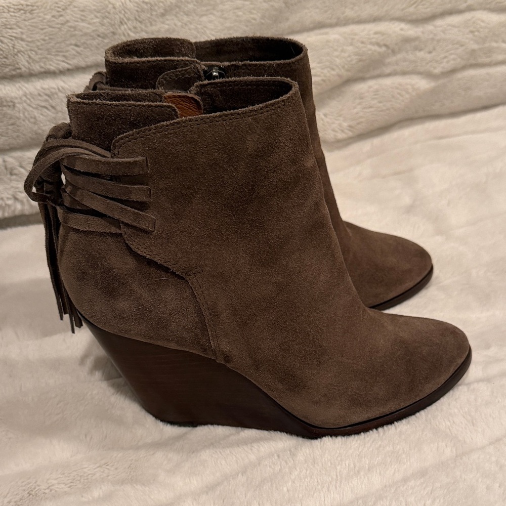 Frye Brown Suede Ankle Booties - Picture 2 of 6